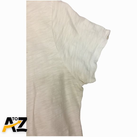 Ana A New Approach Top Size L White Short Sleeves Pullover V Neck - Picture 3 of 11